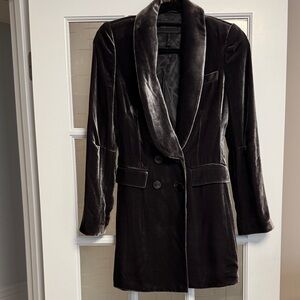 BCBGMaxAzria dark grey  Velvet Blazer